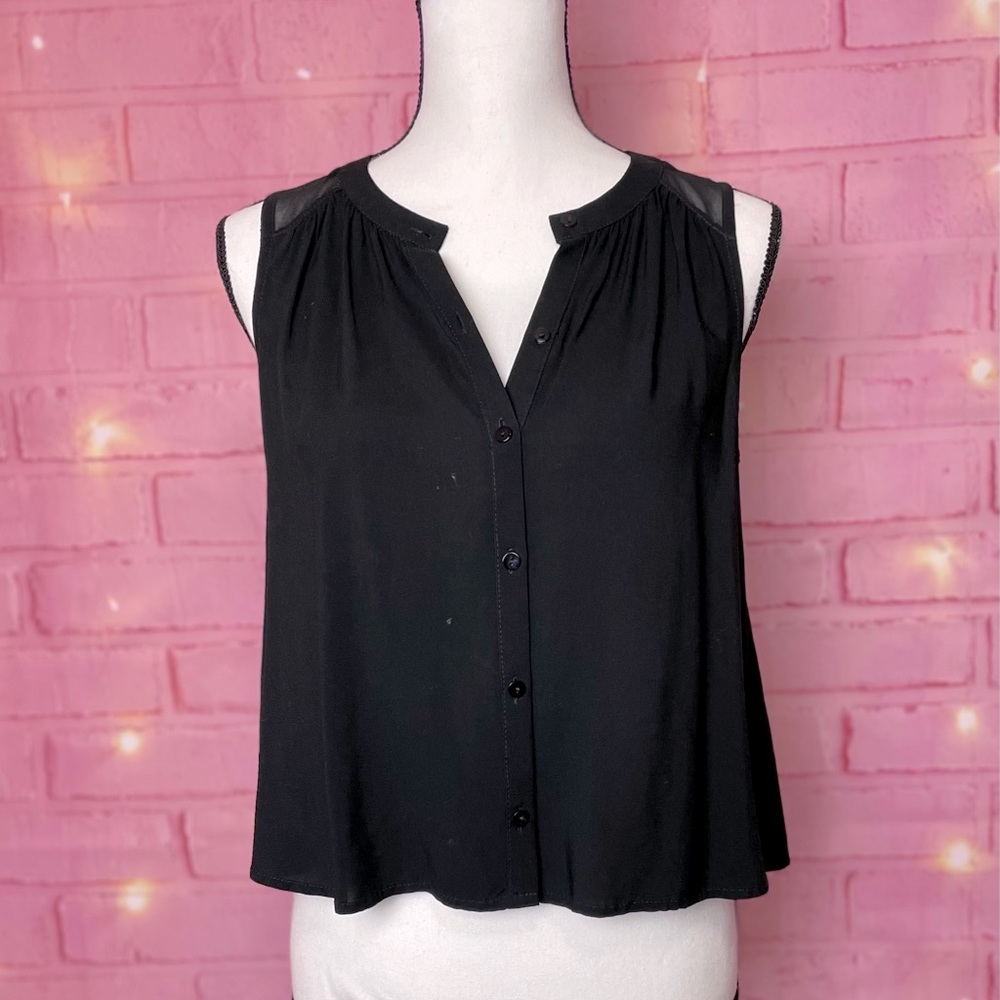 Express Women Black Button up Casual Top size XS